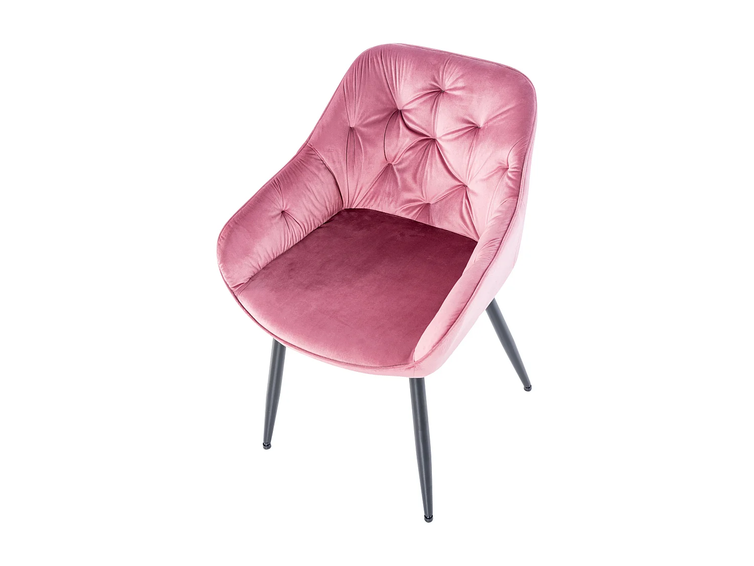 chaises avec accoudoirs - Velours - Rose - Cassis