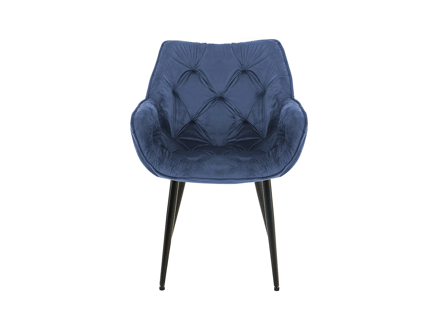 Set van 4  Stoel met armleuningen - Fluweel - blauw - Tanna