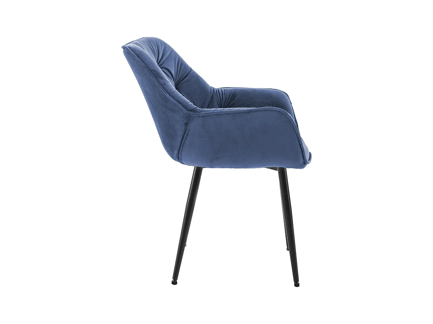 Set van 4  Stoel met armleuningen - Fluweel - blauw - Tanna