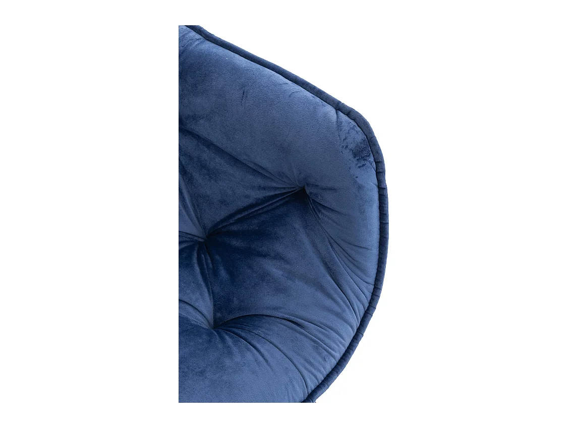 Set van 4  Stoel met armleuningen - Fluweel - blauw - Tanna