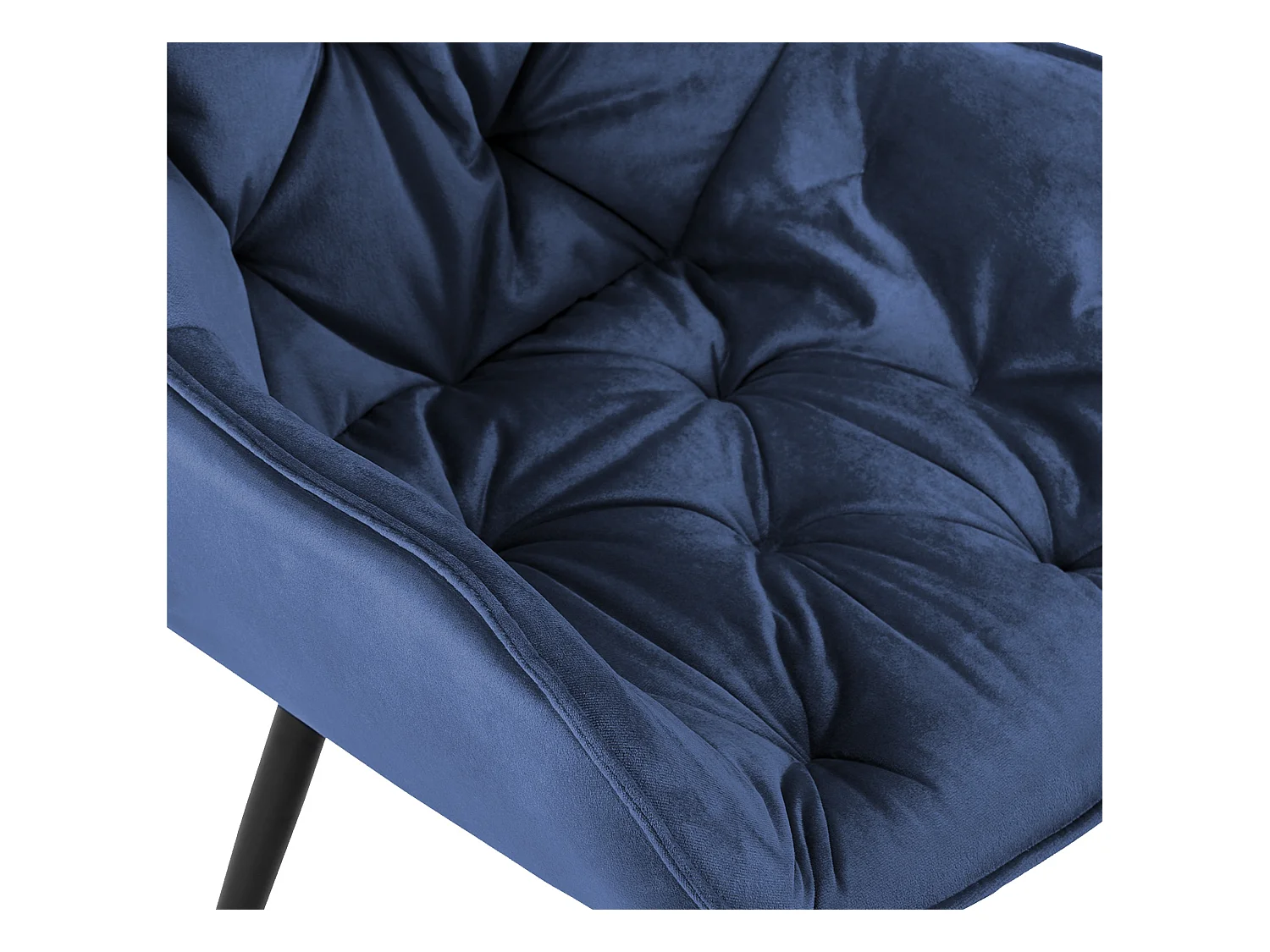 Set van 4  Stoel met armleuningen - Fluweel - blauw - Tanna