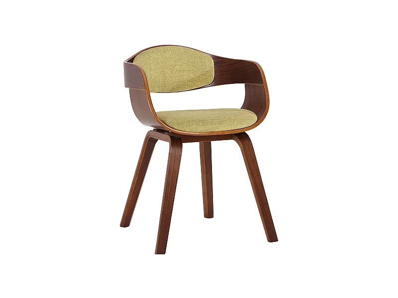 Stuhl mit Armlehnen - Stoff - walnuss/hellgrün - Kingston