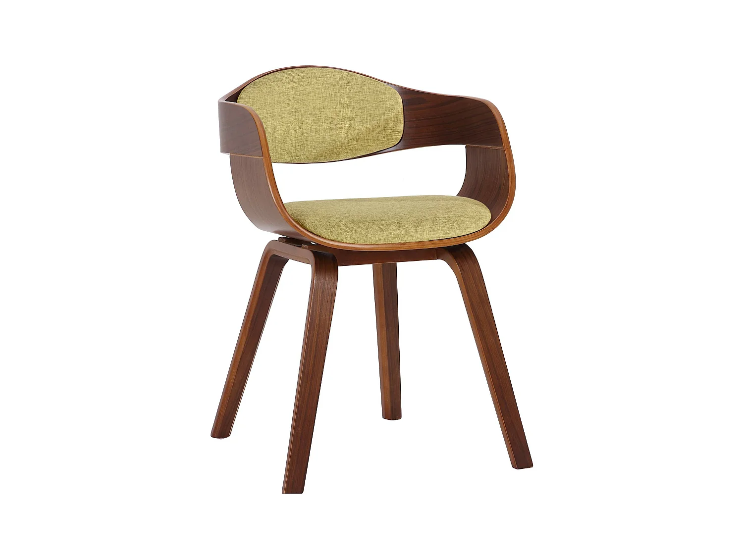 chaises avec accoudoirs - Tissu - Noyer / Vert clair - Kingston