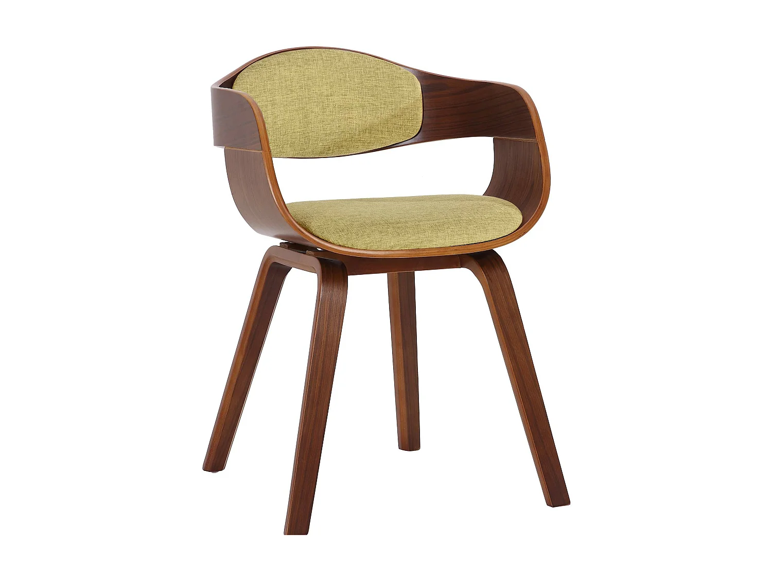 chaises avec accoudoirs - Tissu - Noyer / Vert clair - Kingston