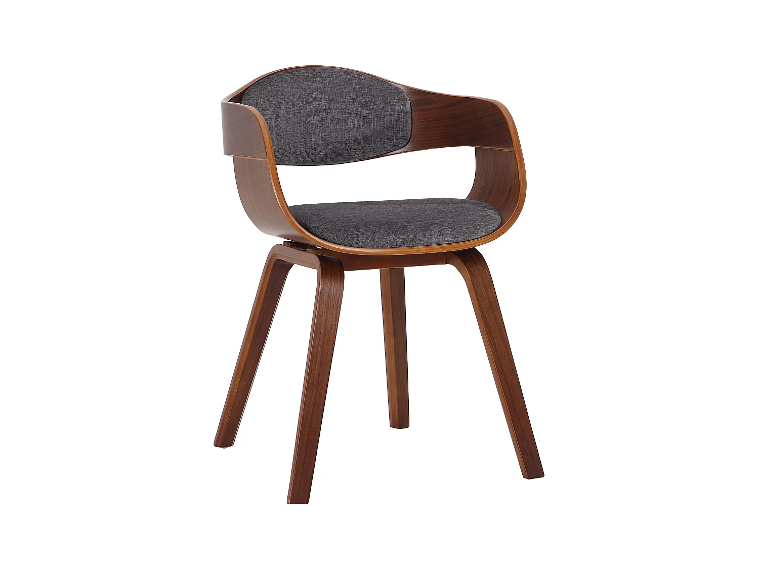 chaises avec accoudoirs - Tissu - Noyer / Gris clair - Kingston