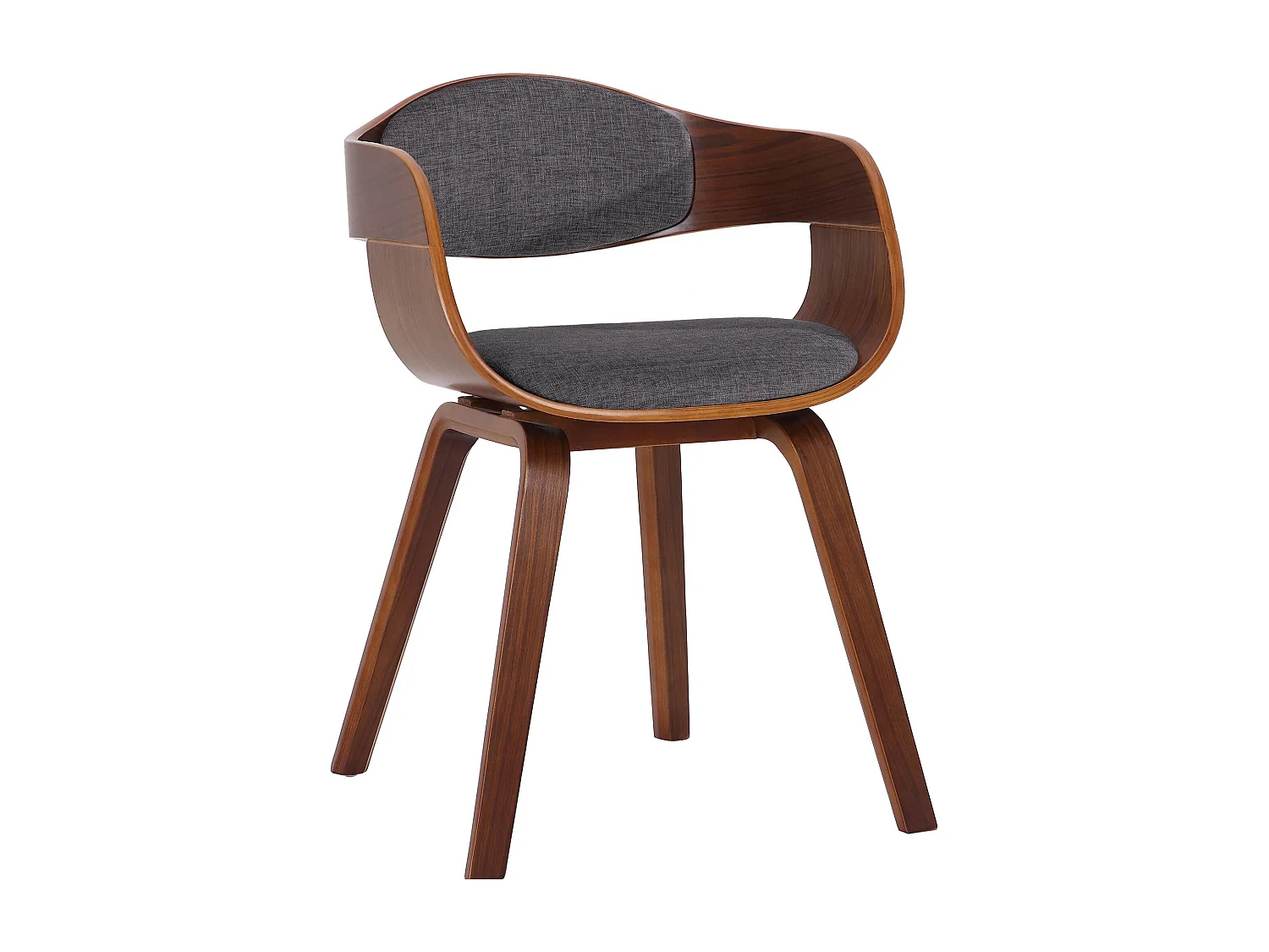 chaises avec accoudoirs - Tissu - Noyer / Gris clair - Kingston