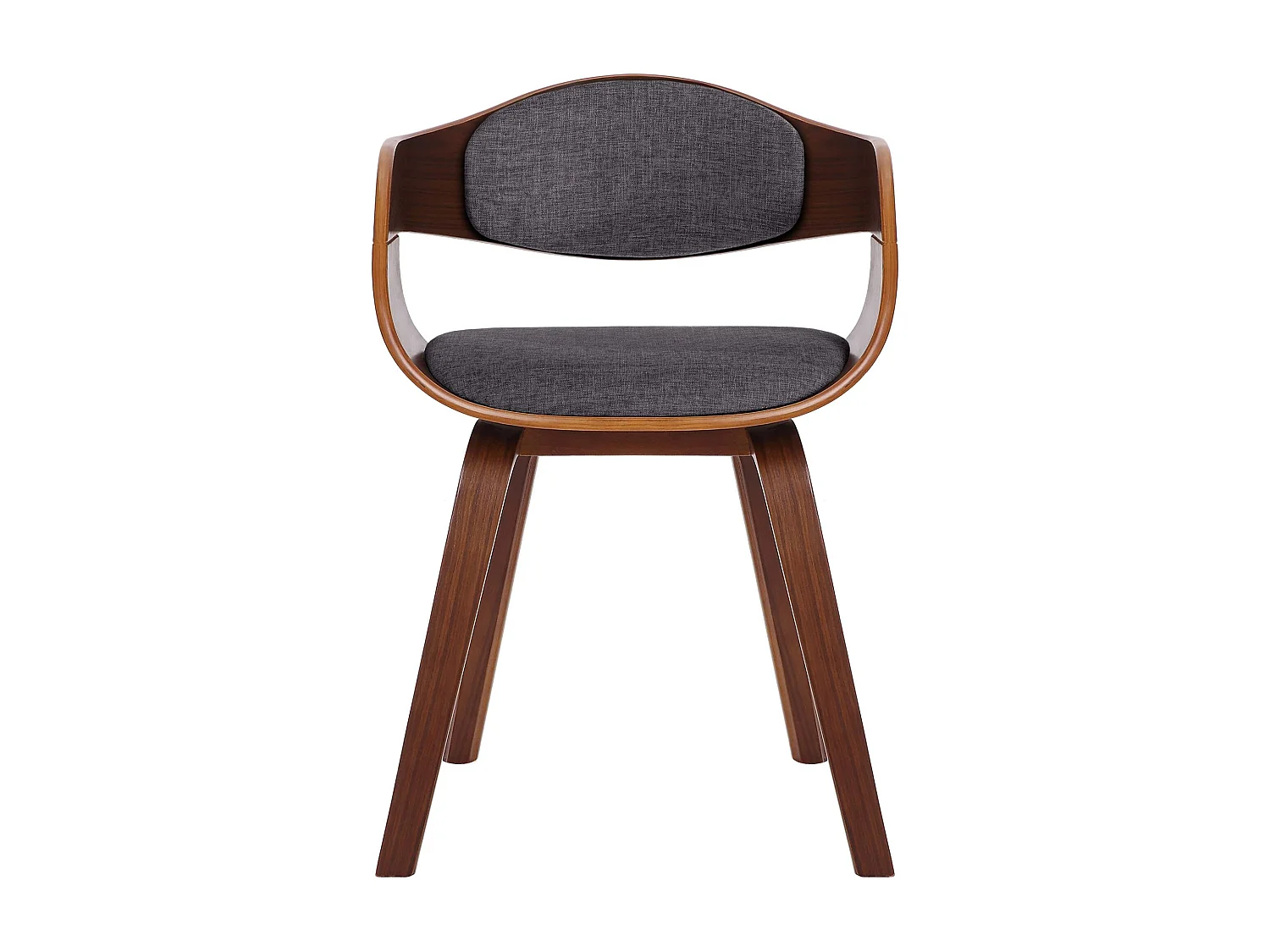 chaises avec accoudoirs - Tissu - Noyer / Gris clair - Kingston