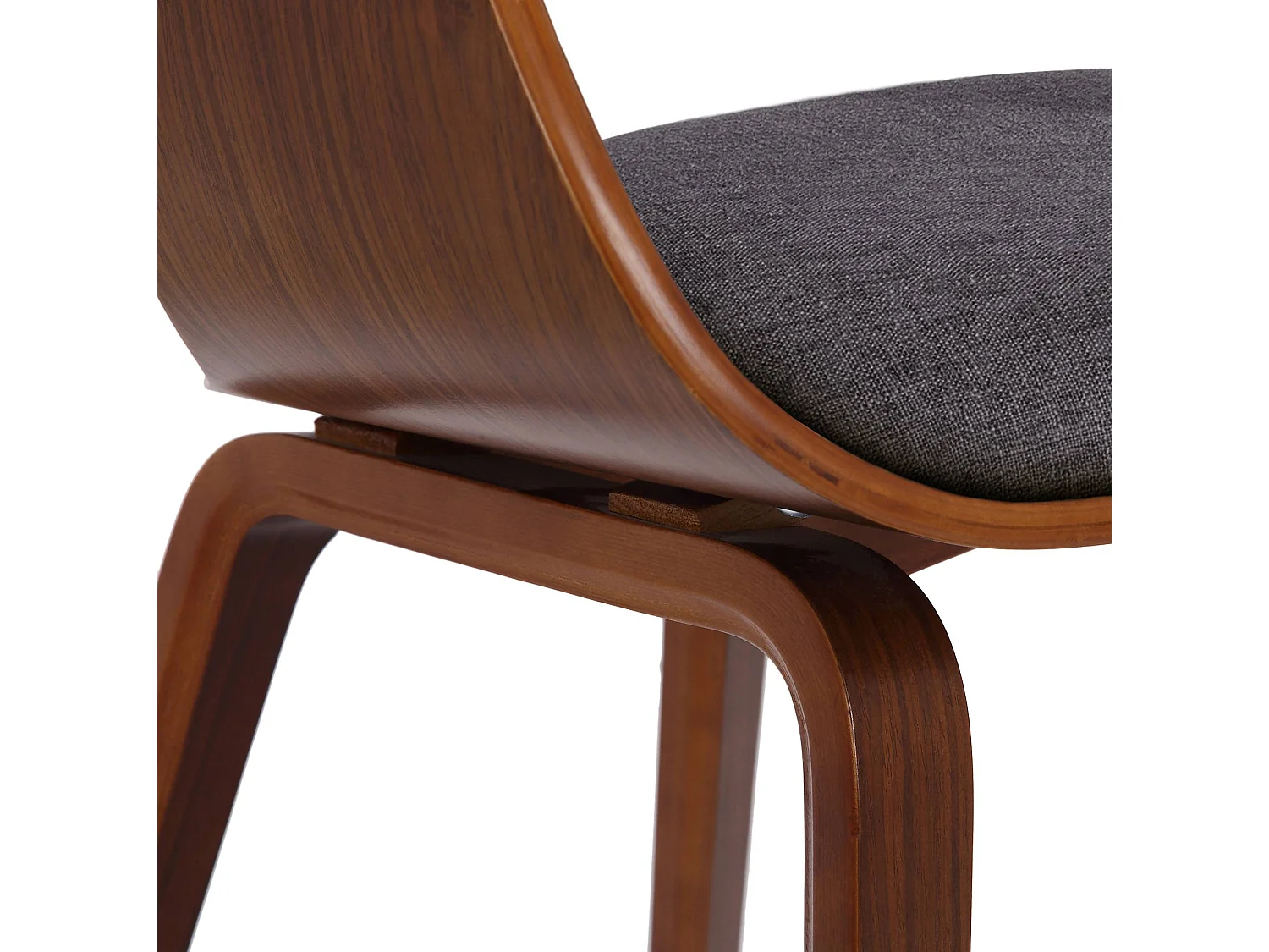 chaises avec accoudoirs - Tissu - Noyer / Gris clair - Kingston