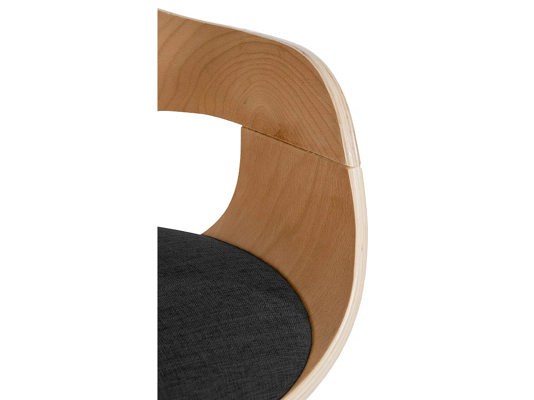 chaises avec accoudoirs - Tissu - Nature / Gris foncé - Kingston