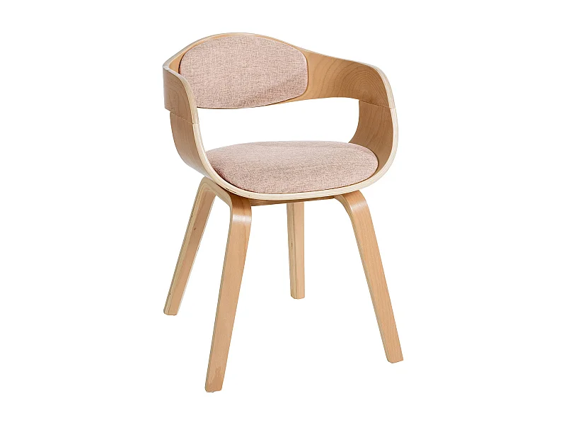 chaises avec accoudoirs - Tissu - Nature / Crème - Kingston