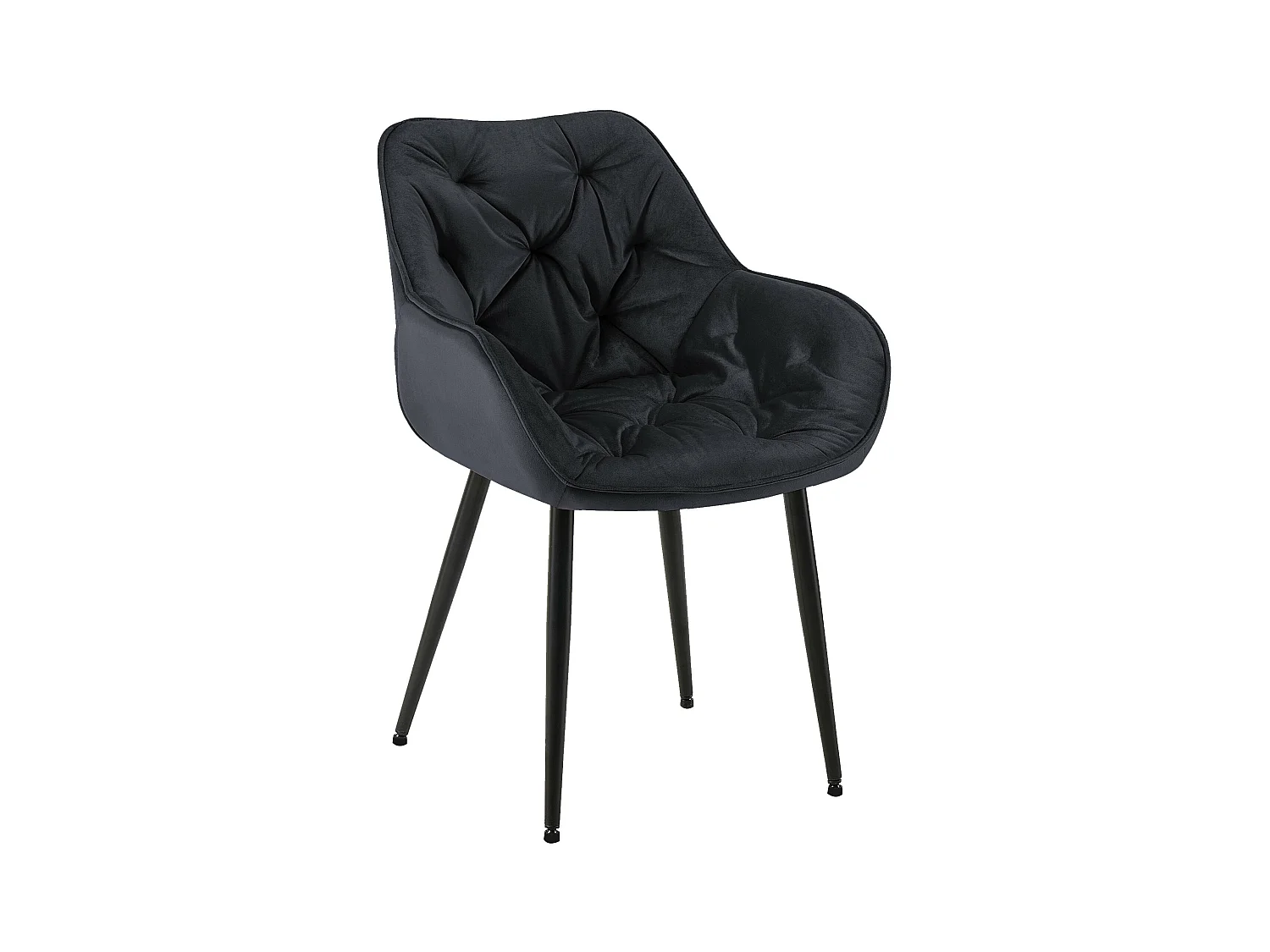 chaises avec accoudoirs - Velours - Noir - Tanna
