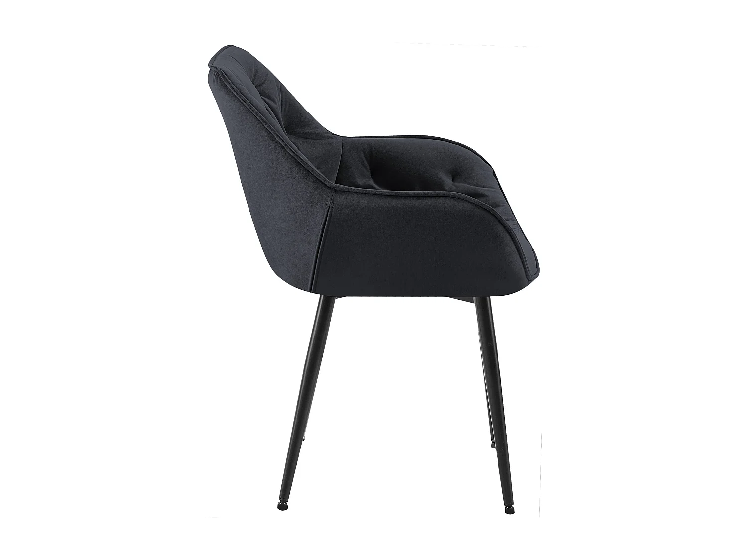 chaises avec accoudoirs - Velours - Noir - Tanna