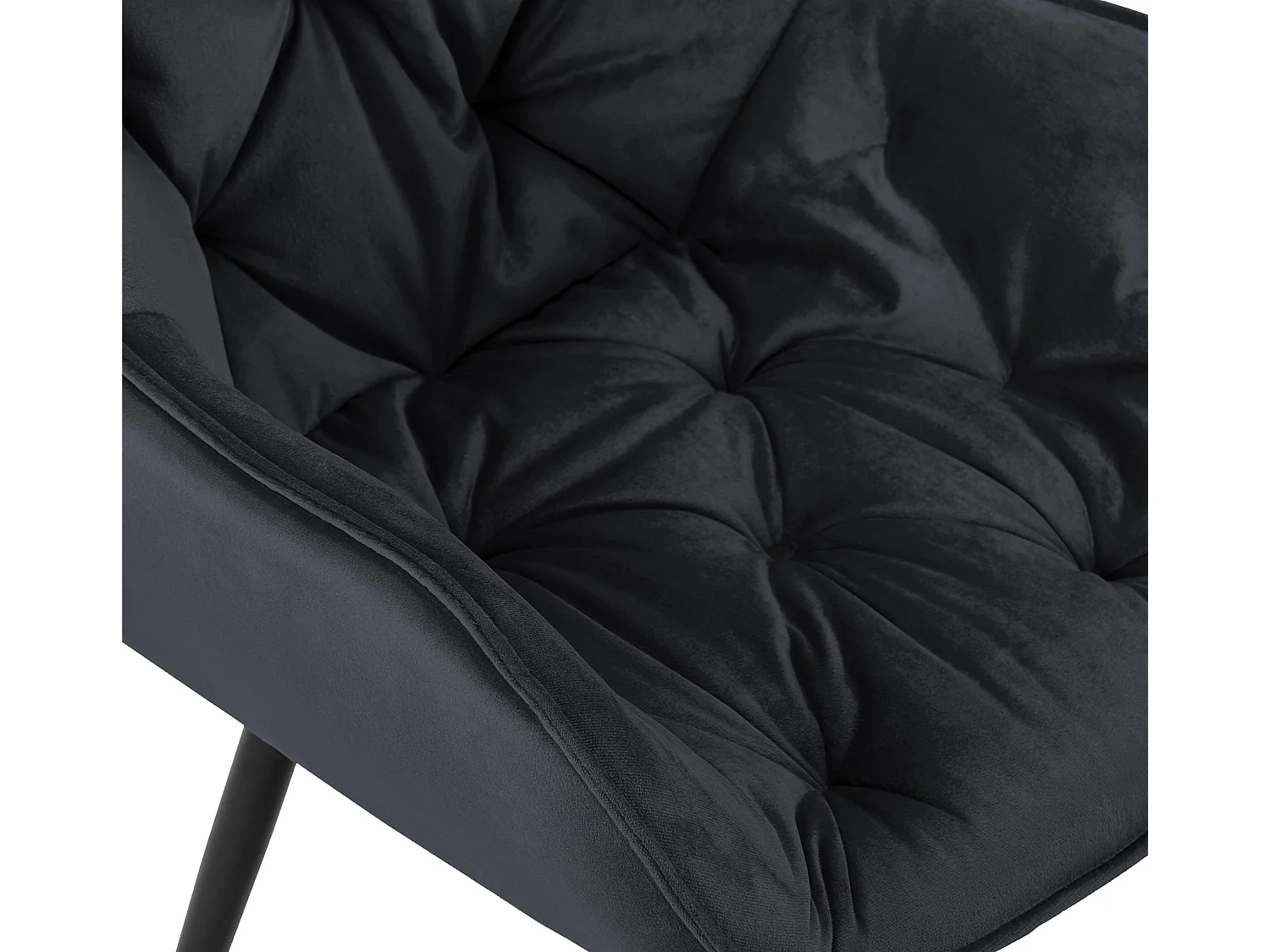 chaises avec accoudoirs - Velours - Noir - Tanna