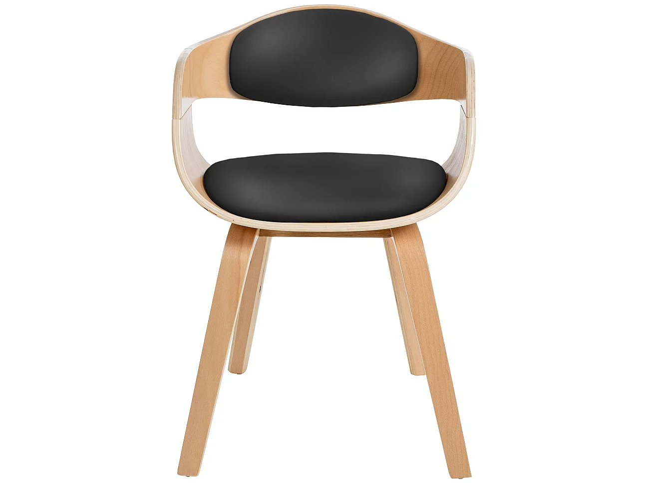 chaises avec accoudoirs - Similicuir & Antique clair - Nature / Noir - Kingston