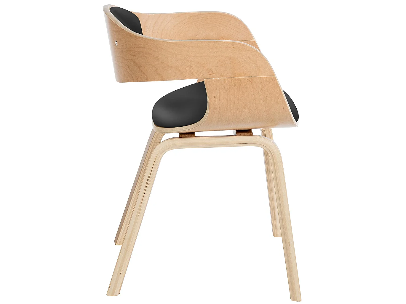 chaises avec accoudoirs - Similicuir & Antique clair - Nature / Noir - Kingston