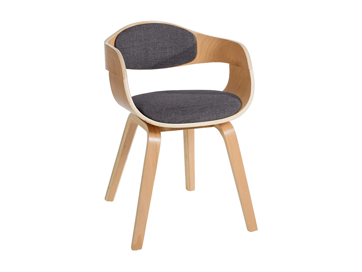 Stoel met armleuningen - Stof - natura/licht grijs - Kingston