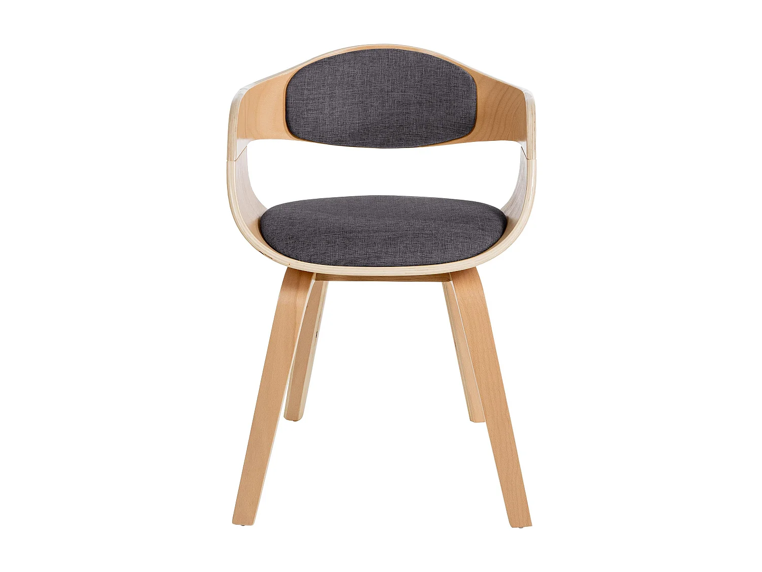 chaises avec accoudoirs - Tissu - Nature / Gris clair - Kingston