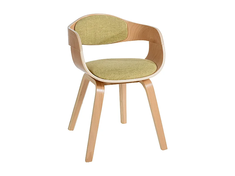 chaises avec accoudoirs - Tissu - Nature / Vert clair - Kingston