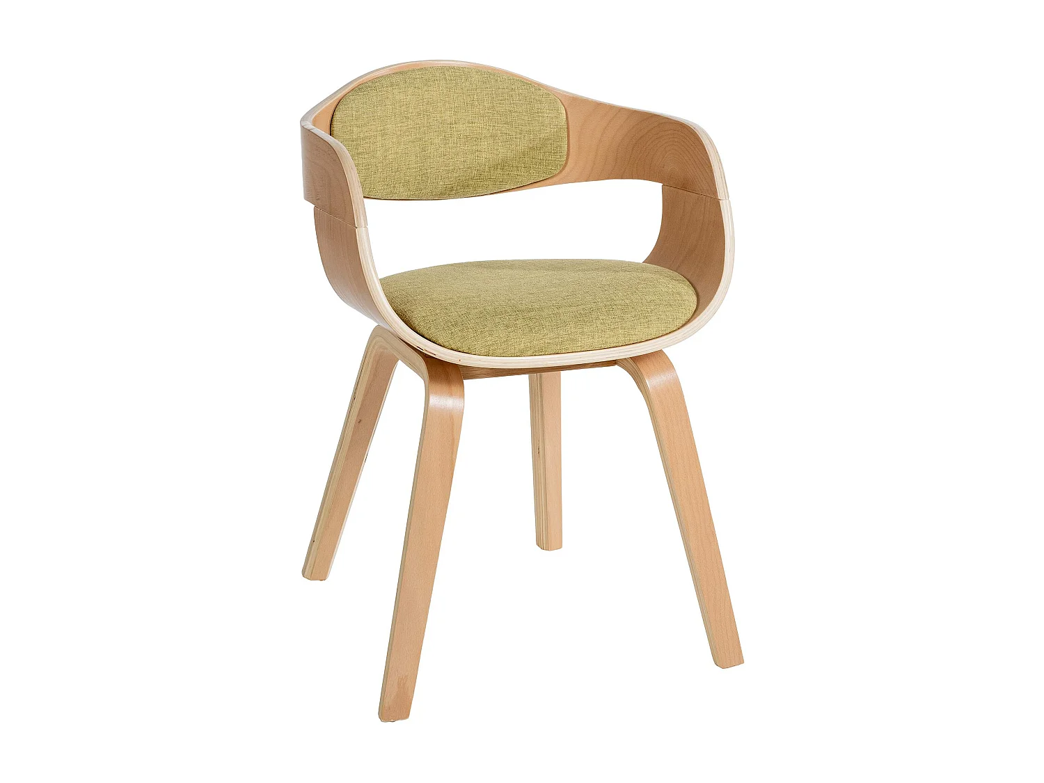 Sedia con braccioli - Tessuto - Natura/verde chiaro - Kingston