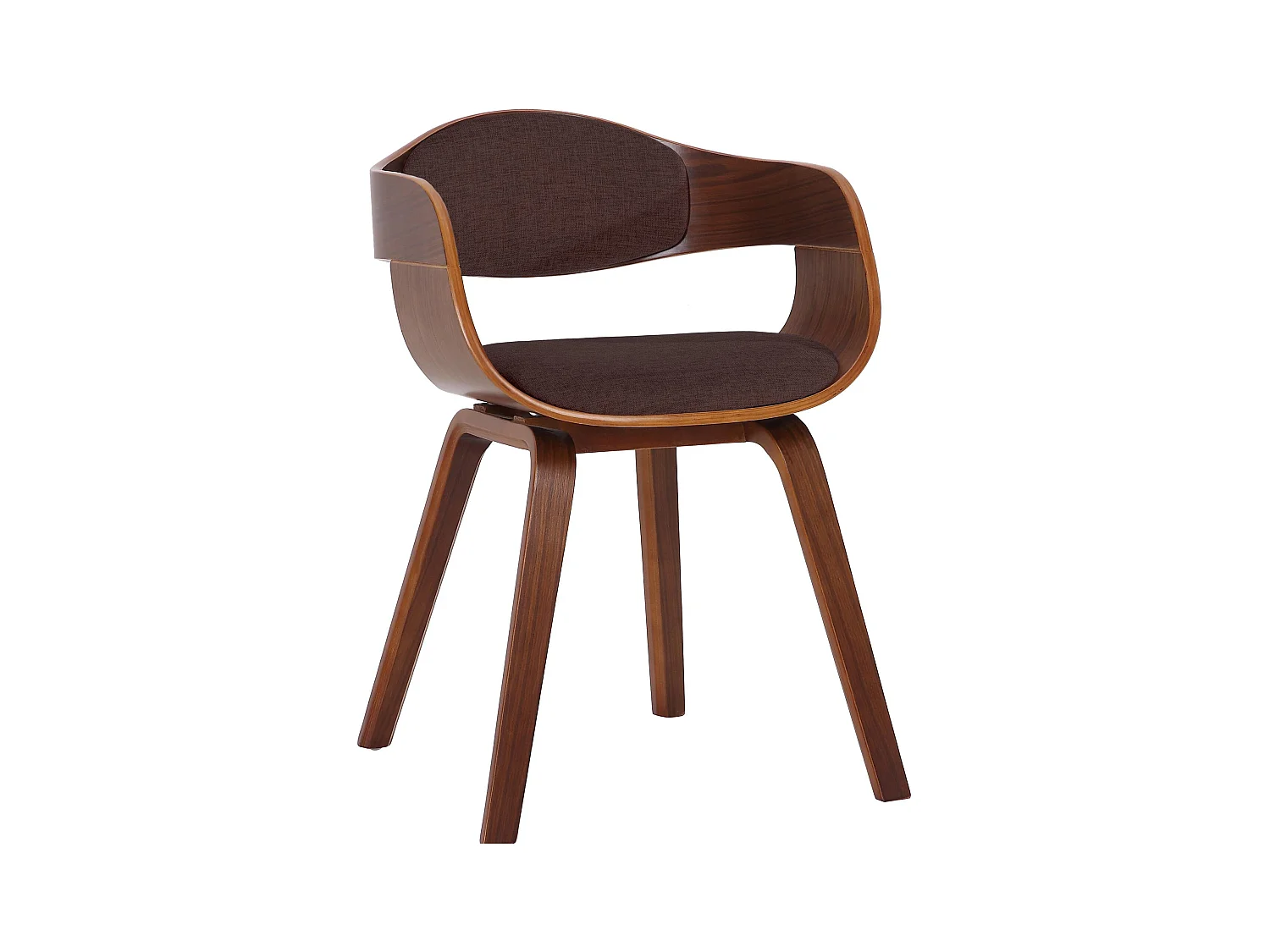 chaises avec accoudoirs - Tissu - Noyer / Marron - Kingston