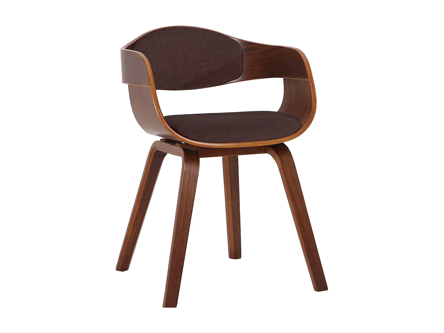 chaises avec accoudoirs - Tissu - Noyer / Marron - Kingston