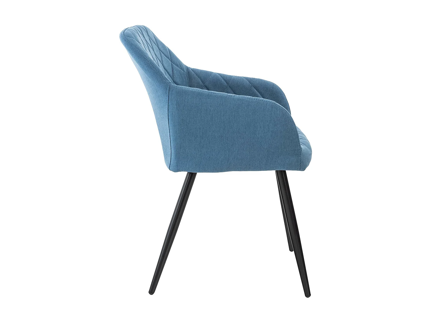 Lot de 2  chaises avec accoudoirs - Tissu - Bleu - Shila