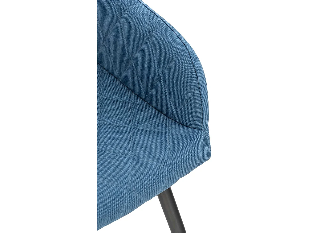 Lot de 2  chaises avec accoudoirs - Tissu - Bleu - Shila