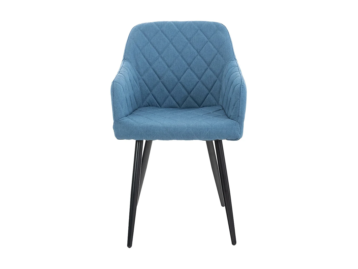 Lot de 2  chaises avec accoudoirs - Tissu - Bleu - Shila