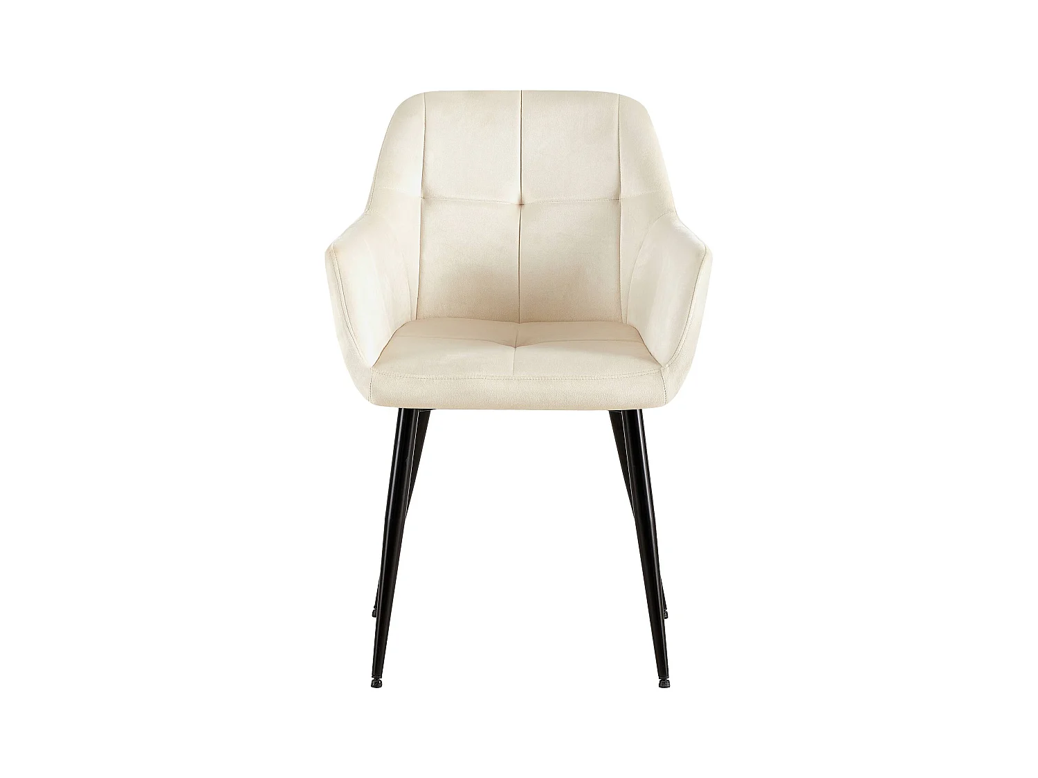 chaises avec accoudoirs - Velours - Crème - Emia