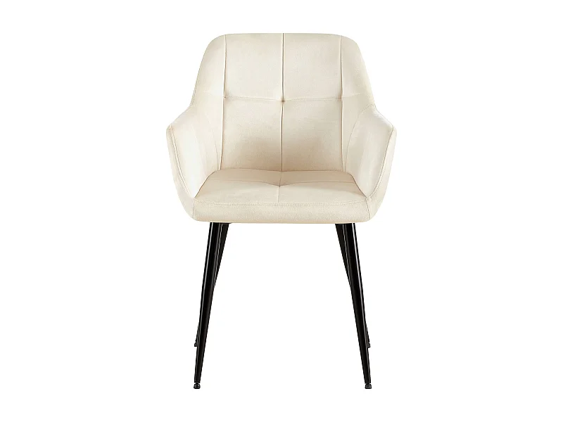 chaises avec accoudoirs - Velours - Crème - Emia