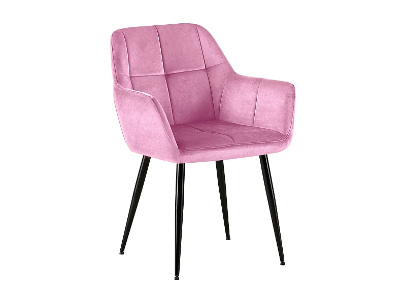 chaises avec accoudoirs - Velours - Rose - Emia