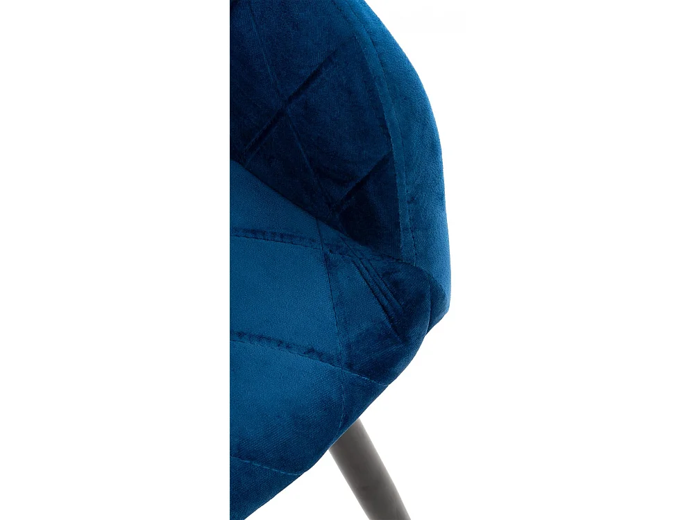 Lot de 2  chaises avec accoudoirs - Velours - Bleu - Shila