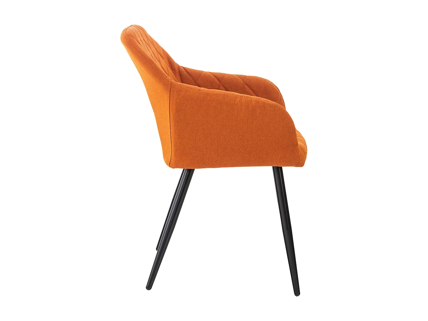Lot de 2  chaises avec accoudoirs - Tissu - Orange - Shila