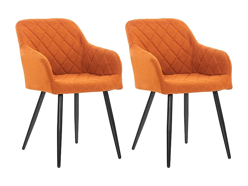 Set van 2  Stoel met armleuningen - Stof - oranje - Shila
