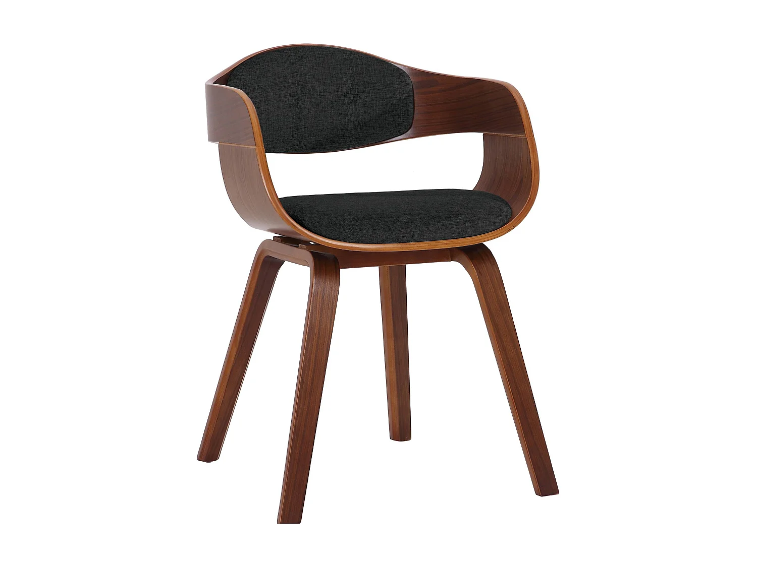 chaises avec accoudoirs - Tissu - Noyer / Noir - Kingston