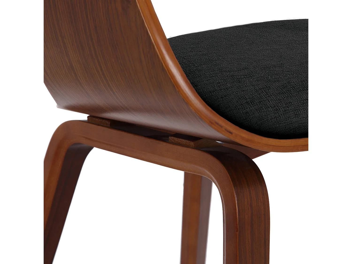 chaises avec accoudoirs - Tissu - Noyer / Noir - Kingston