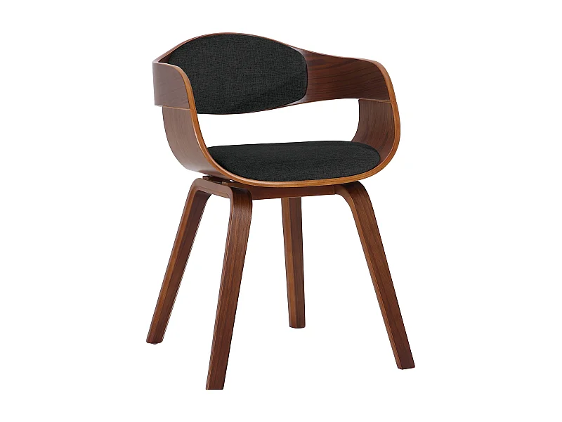 chaises avec accoudoirs - Tissu - Noyer / Noir - Kingston