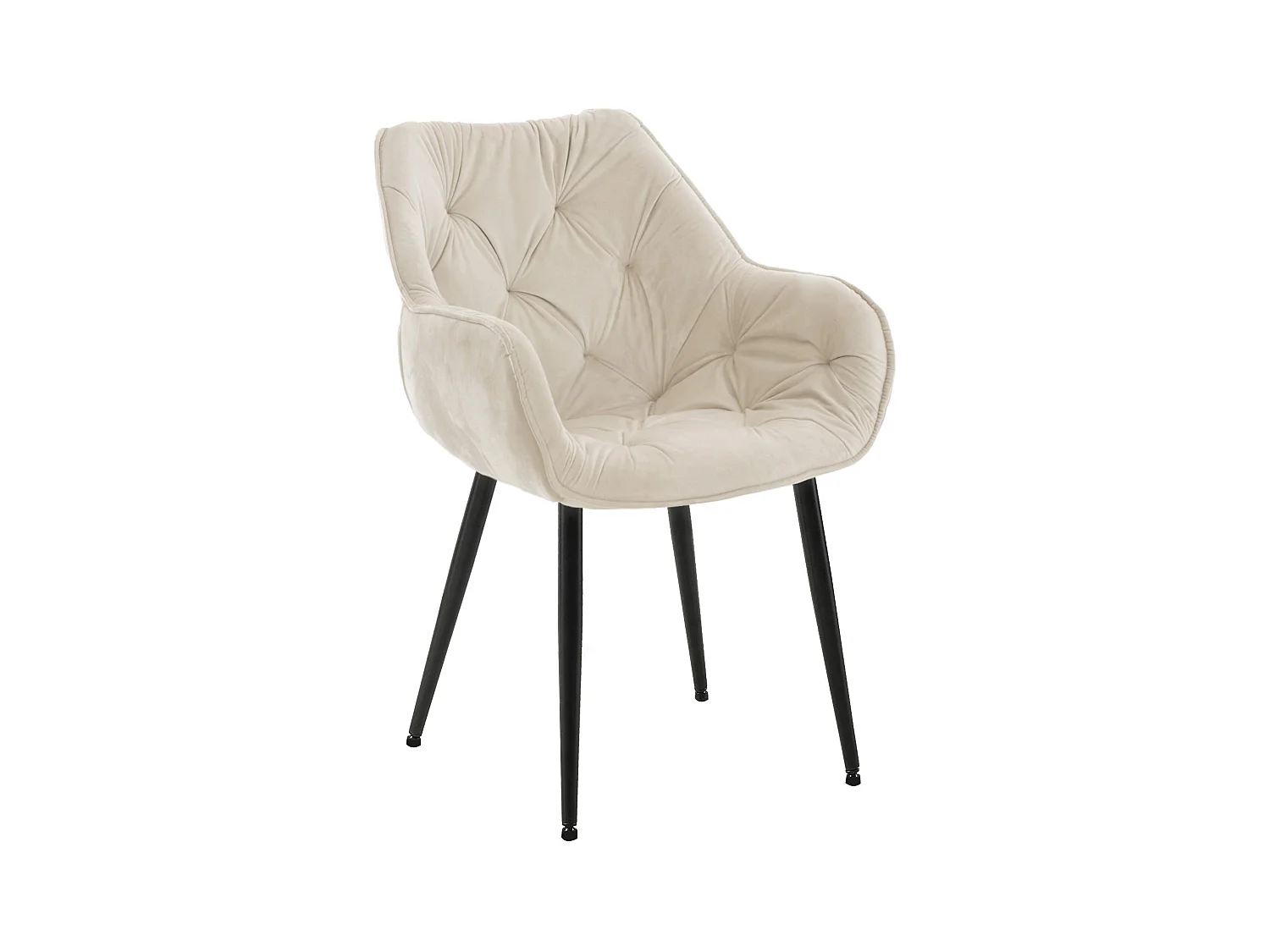 chaises avec accoudoirs - Velours - Crème - Tanna