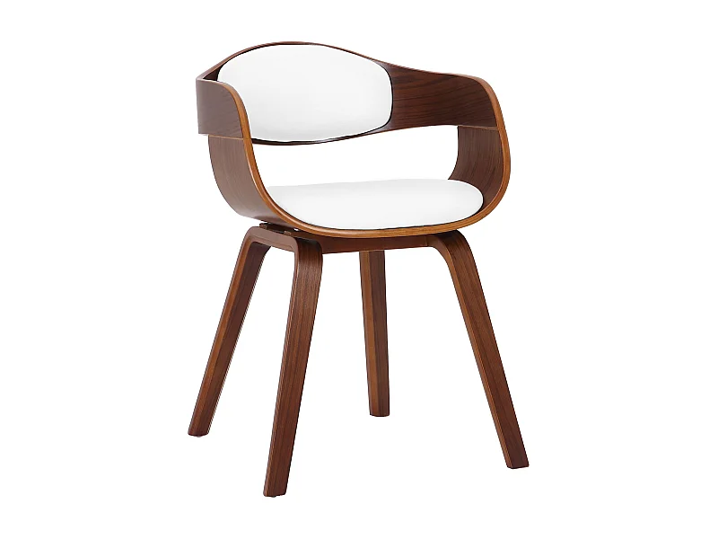 Stuhl mit Armlehnen - Kunstleder - walnuss/weiß - Kingston