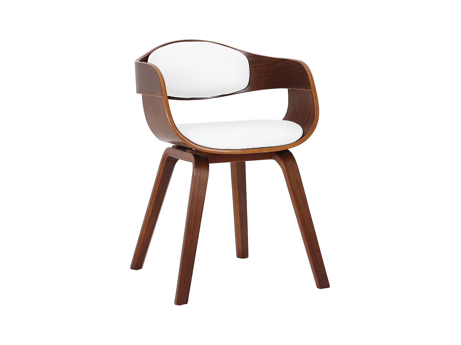 chaises avec accoudoirs - Similicuir - Noyer / Blanc - Kingston
