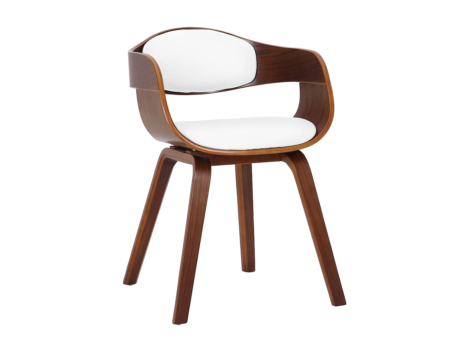 chaises avec accoudoirs - Similicuir - Noyer / Blanc - Kingston