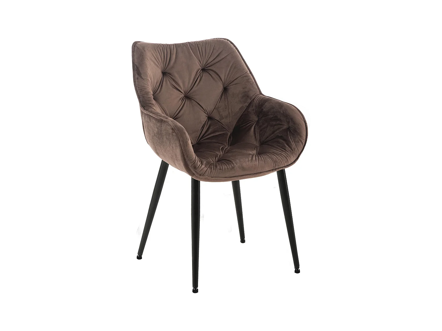 chaises avec accoudoirs - Velours & Noir - Marron - Tanna