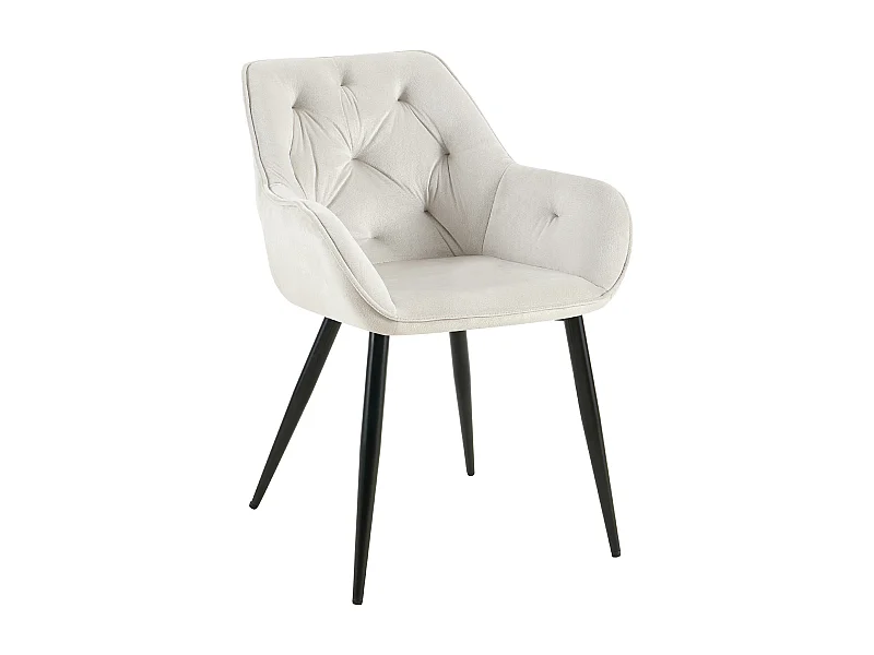 chaises avec accoudoirs - Velours - Gris clair - Cassis