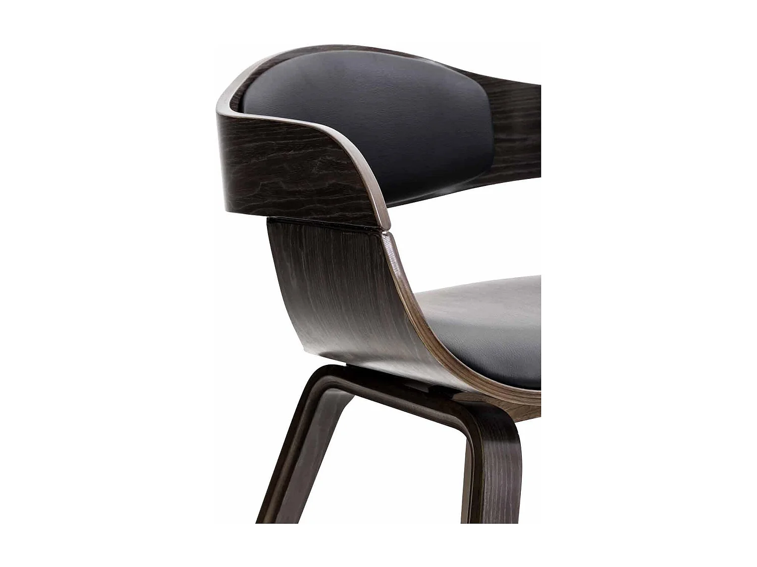 chaises avec accoudoirs - Similicuir - Noir / Gris - Kingston