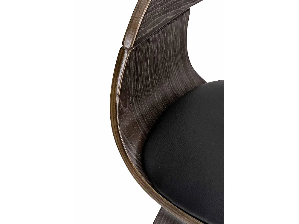 chaises avec accoudoirs - Similicuir - Noir / Gris - Kingston