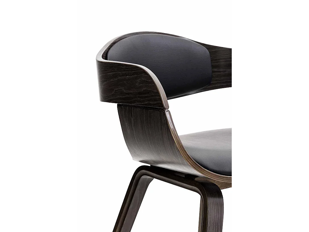 chaises avec accoudoirs - Similicuir - Noir / Gris - Kingston