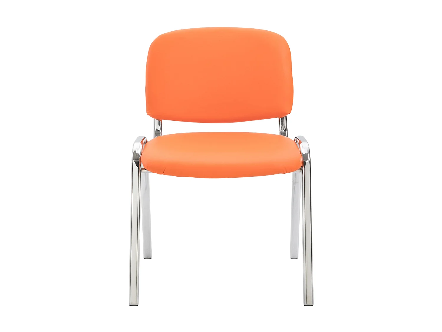 Eetkamerstoelen - Kunstleer & Metaal in chroomoptiek - oranje - Ken