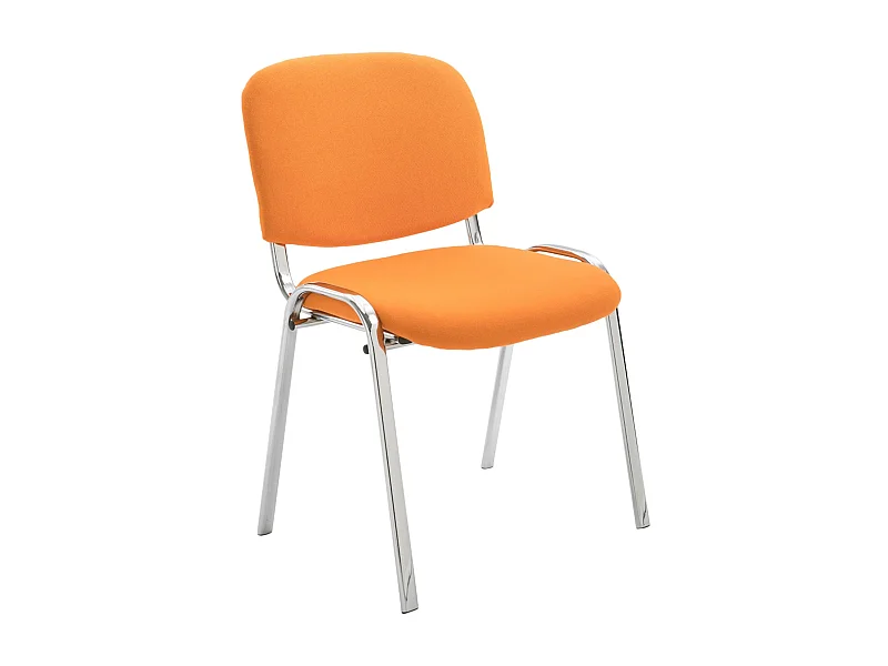 Eetkamerstoelen - Stof & Metaal in chroomoptiek - oranje - Ken