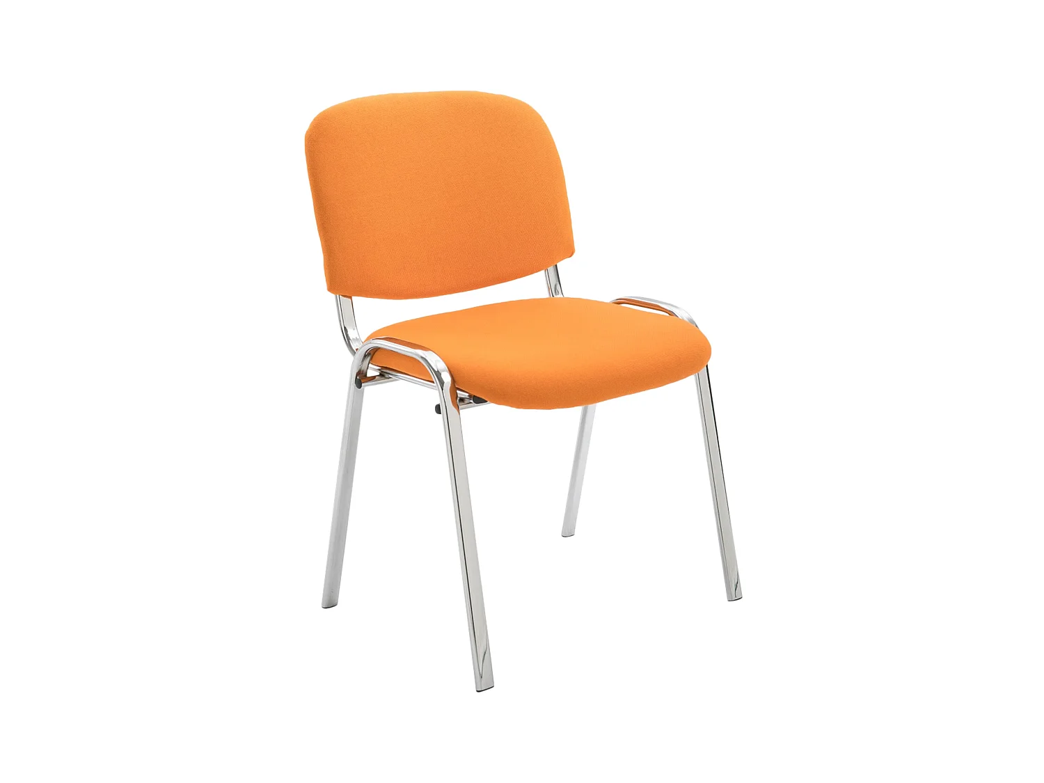 Chaise de salle à manger - Tissu & Métal chromé - Orange - Ken