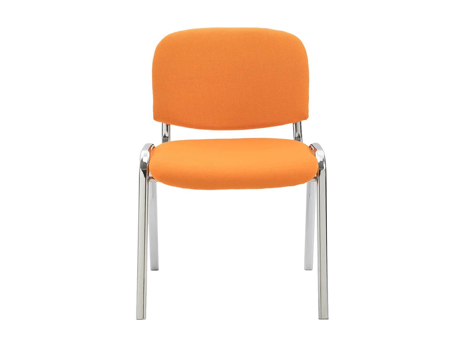 Chaise de salle à manger - Tissu & Métal chromé - Orange - Ken